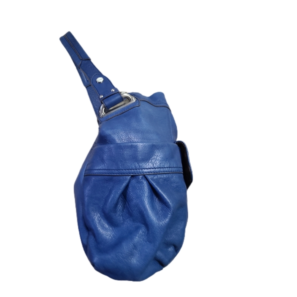 B. MAKOWSKY BLUE LEATHER HOBO BAG - Picture 7 of 12